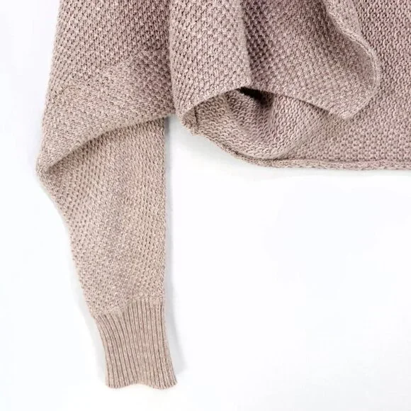 Cue & Emm Knitted Shrug Open Front Cardigan Linen Blend Crop Medium Boho Beach - Picture 3 of 13
